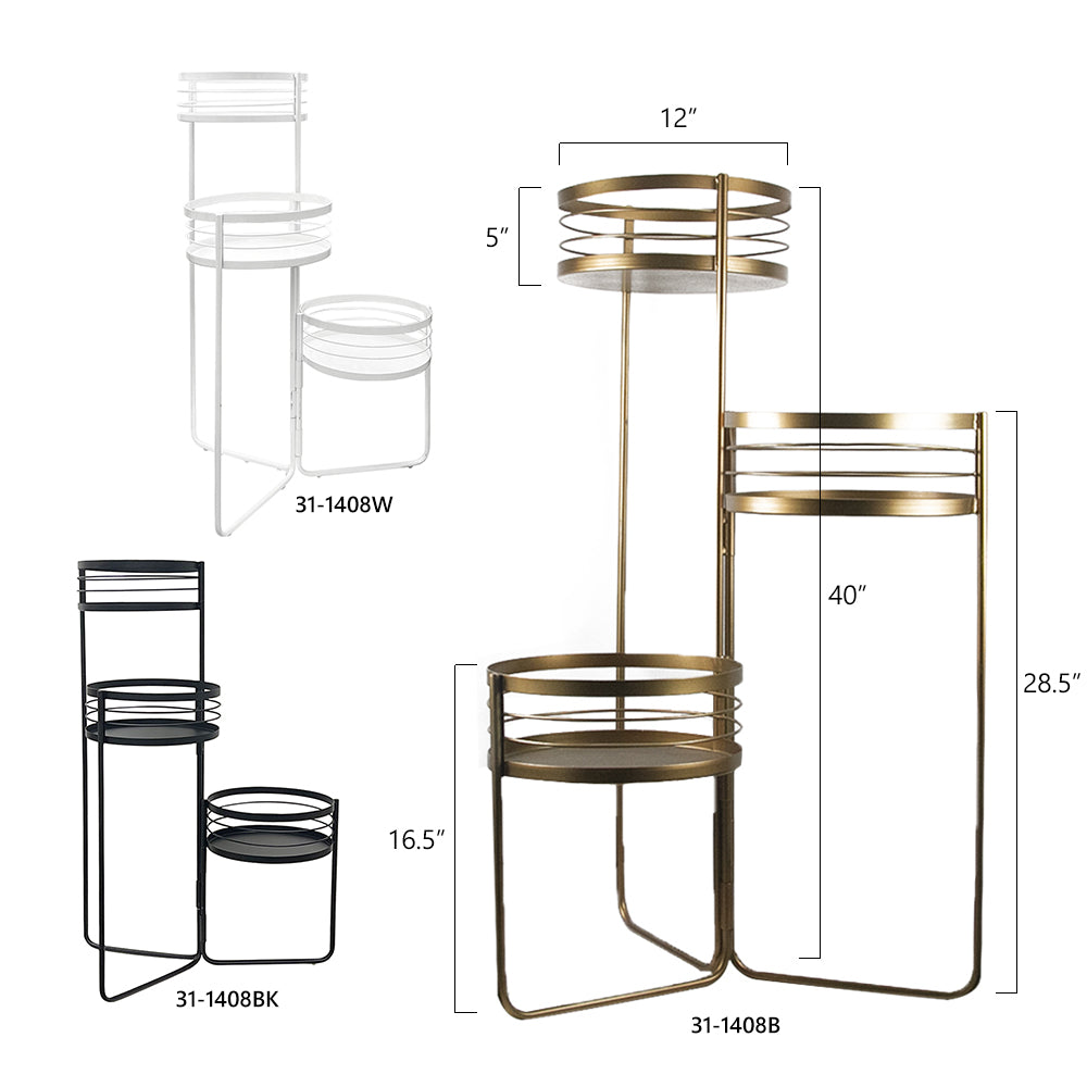 3-Tier Foldable Iron Plant Stand