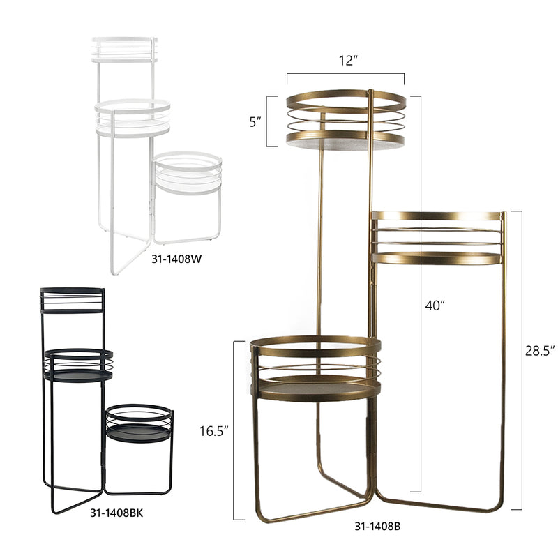 3-Tier Foldable Iron Plant Stand