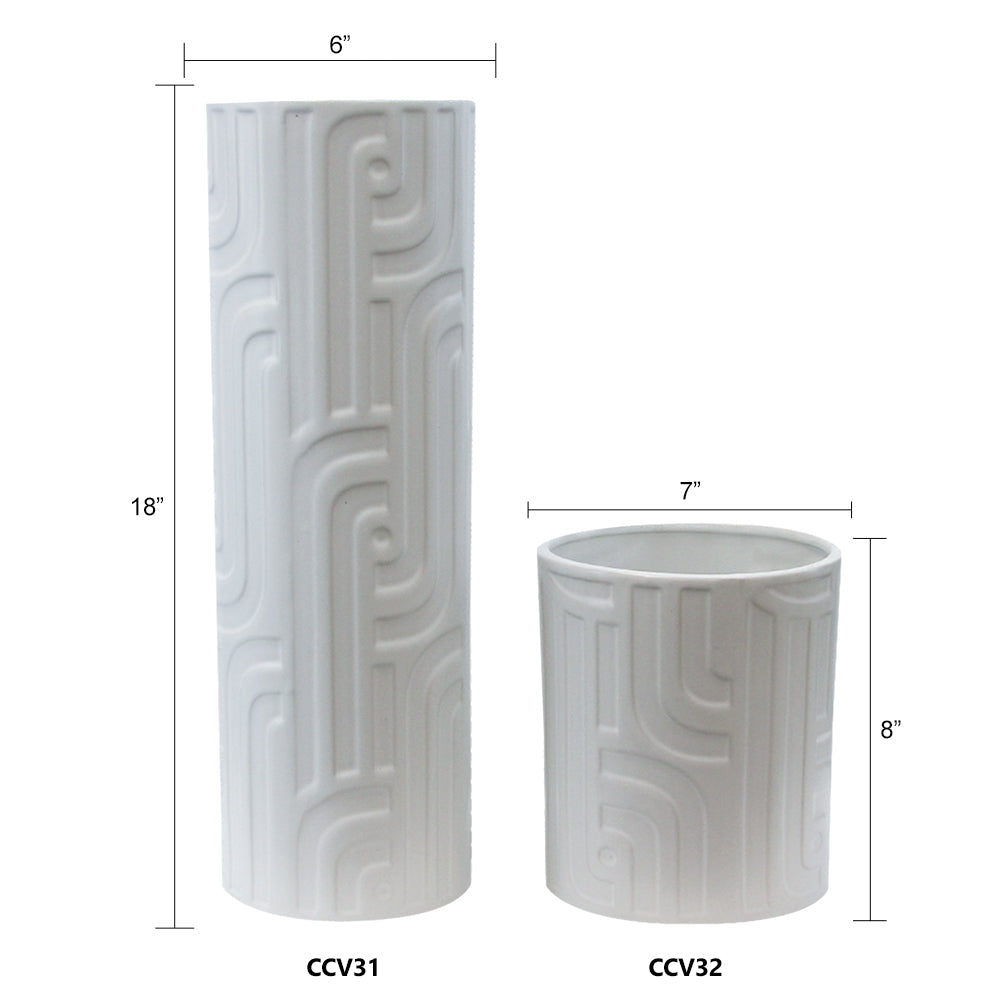 Matte Patterned Vase