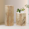 Solid Wood Stump Pedestal Side Table