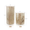 Solid Wood Stump Pedestal Side Table