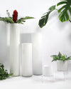 Premium Layered White Glass Cylinder Vase