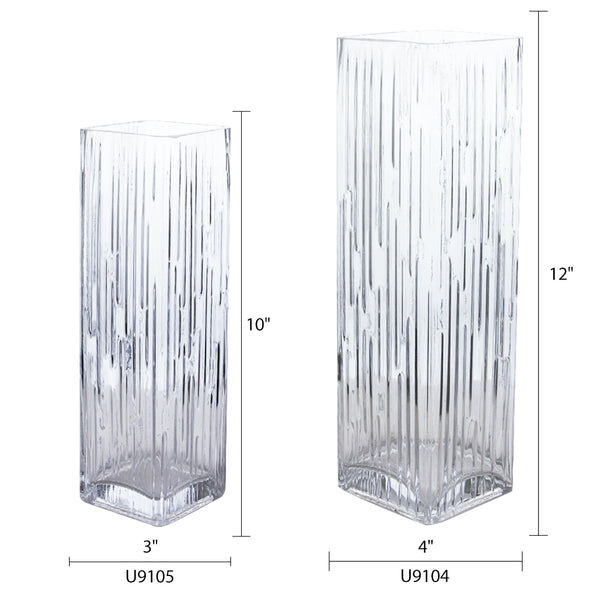 Stripe Glass Vase Decorative Glass Container - Wholesale Case