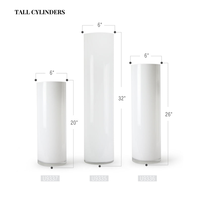 Premium Layered White Glass Cylinder Vase