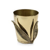 Golden Ice Bucket with Leaf Accent