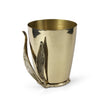 Golden Ice Bucket with Leaf Accent