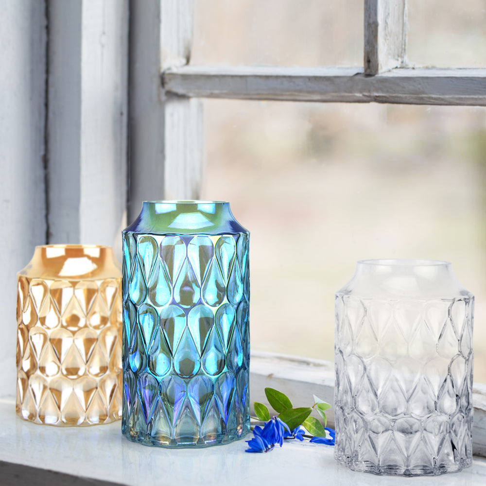 Opalescent Cylinder Vase - Wholesale Glass Floral Vases, Colorful Flower Vessels in Bulk & Decorative Containers For Florists | Unlimited Containers Inc